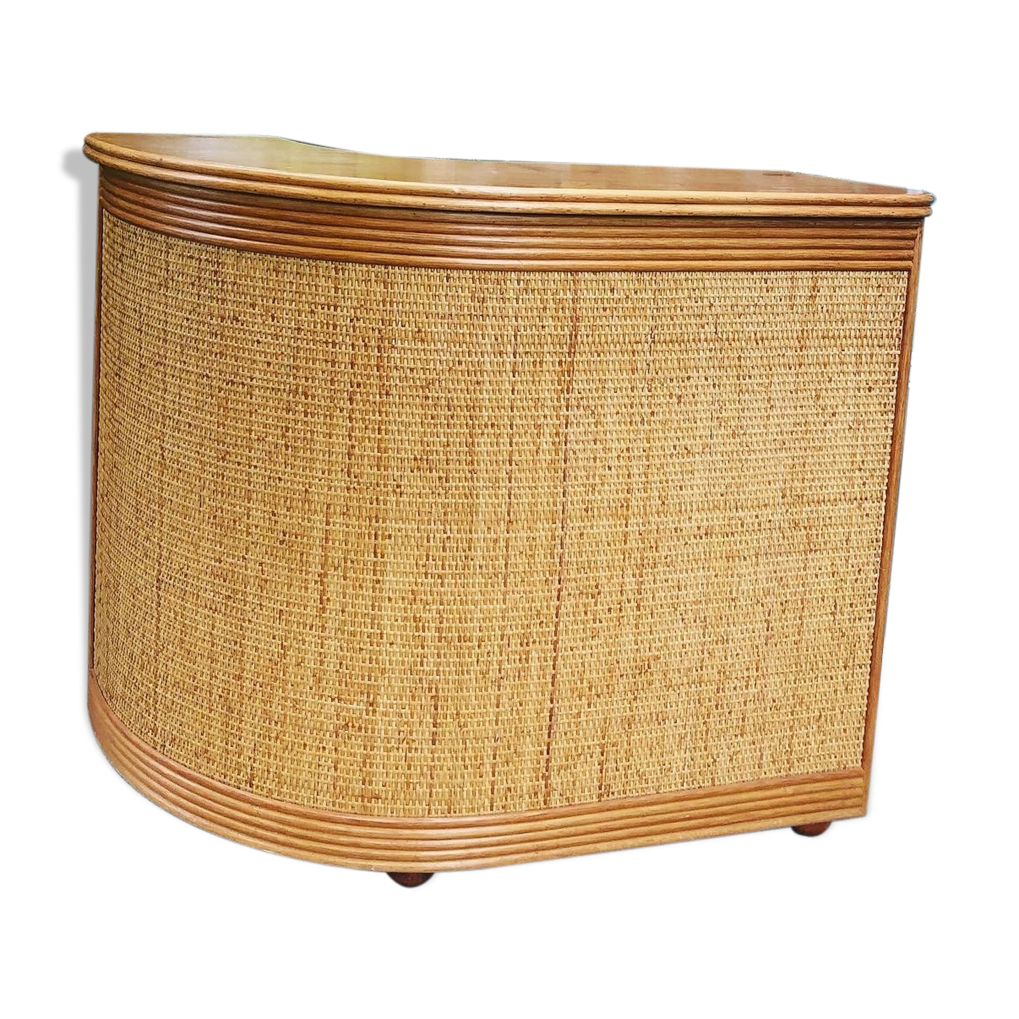 Bar en rotin avec tabouret