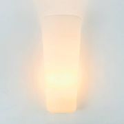 XL Pair of Mid Century Modern Opaline Glass Wall Lamps by Wagenfeld, 1950s