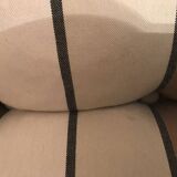 Vintage fireside chair and pouf circa 1980