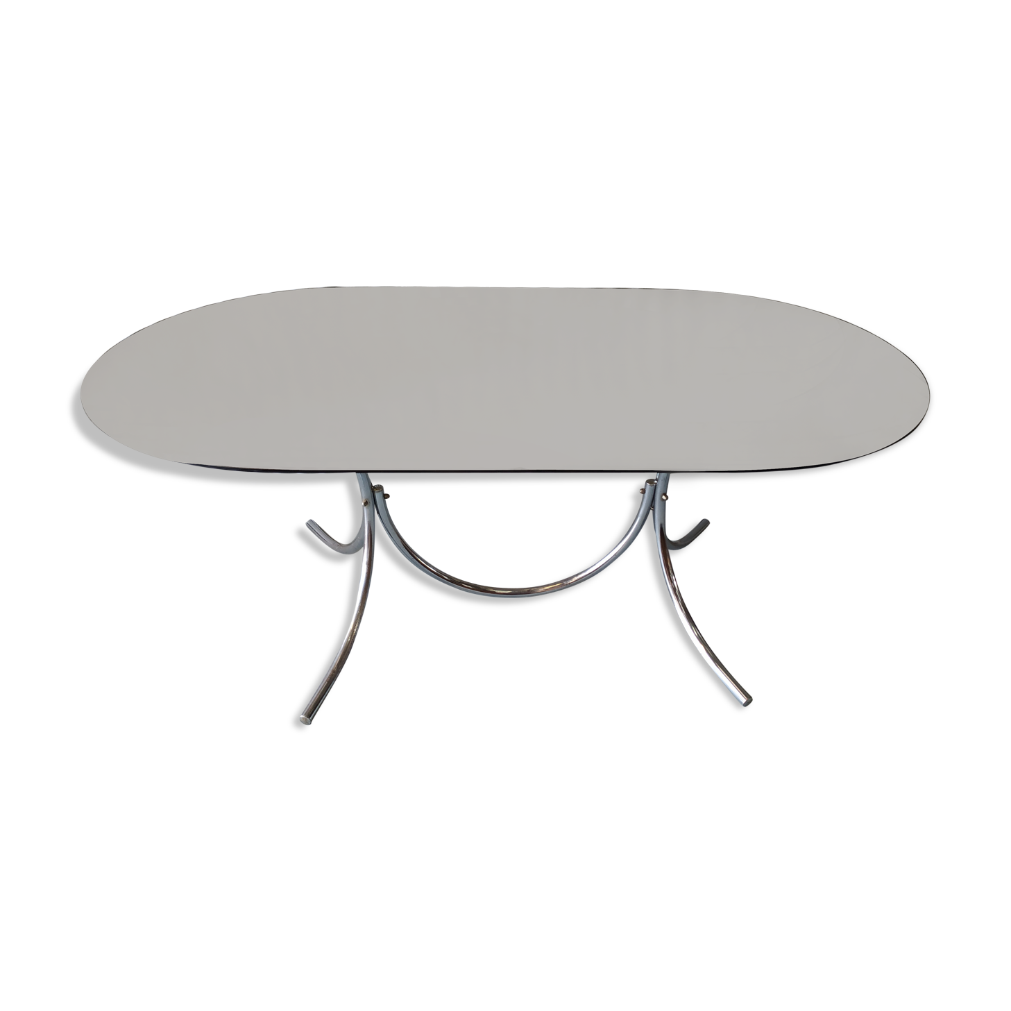Vintage chrome table and smoked glass