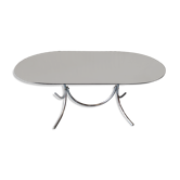 Vintage chrome table and smoked glass