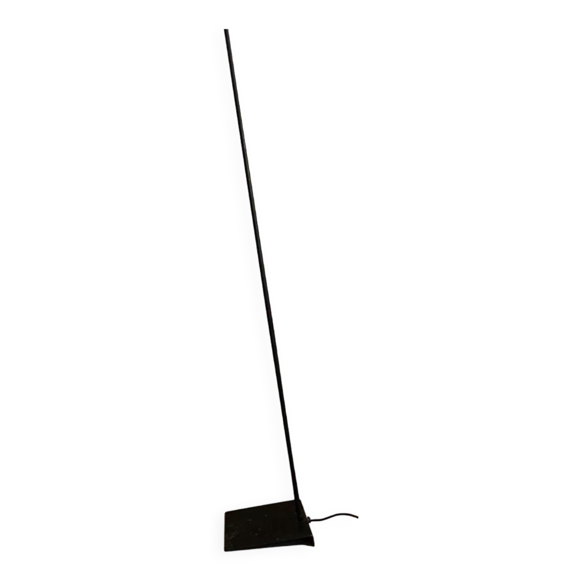 Adjustable modernist floor lamp black lacquered metal Italian 80s