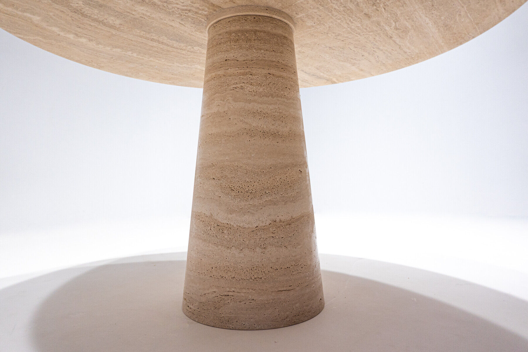 Contemporary Italian Travertine Dining Table in Beige