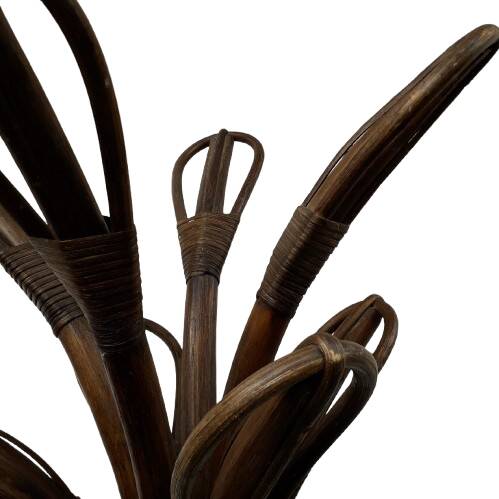 Free-standing rattan coat rack