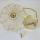 Vintage gold pendant light / Murano glass hanging lamp / Italy 1980s