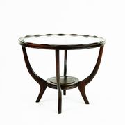 Italian round coffee table from the 1950s with a glass top, attributed to Carlo di Carli.