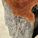 Pair of lychee stools forming a coffee table