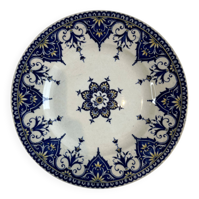 Grande assiette plate terre de fer Sarreguemines Cluny