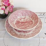Italian porcelain serving platter and salad bowl: Swiss Landscape