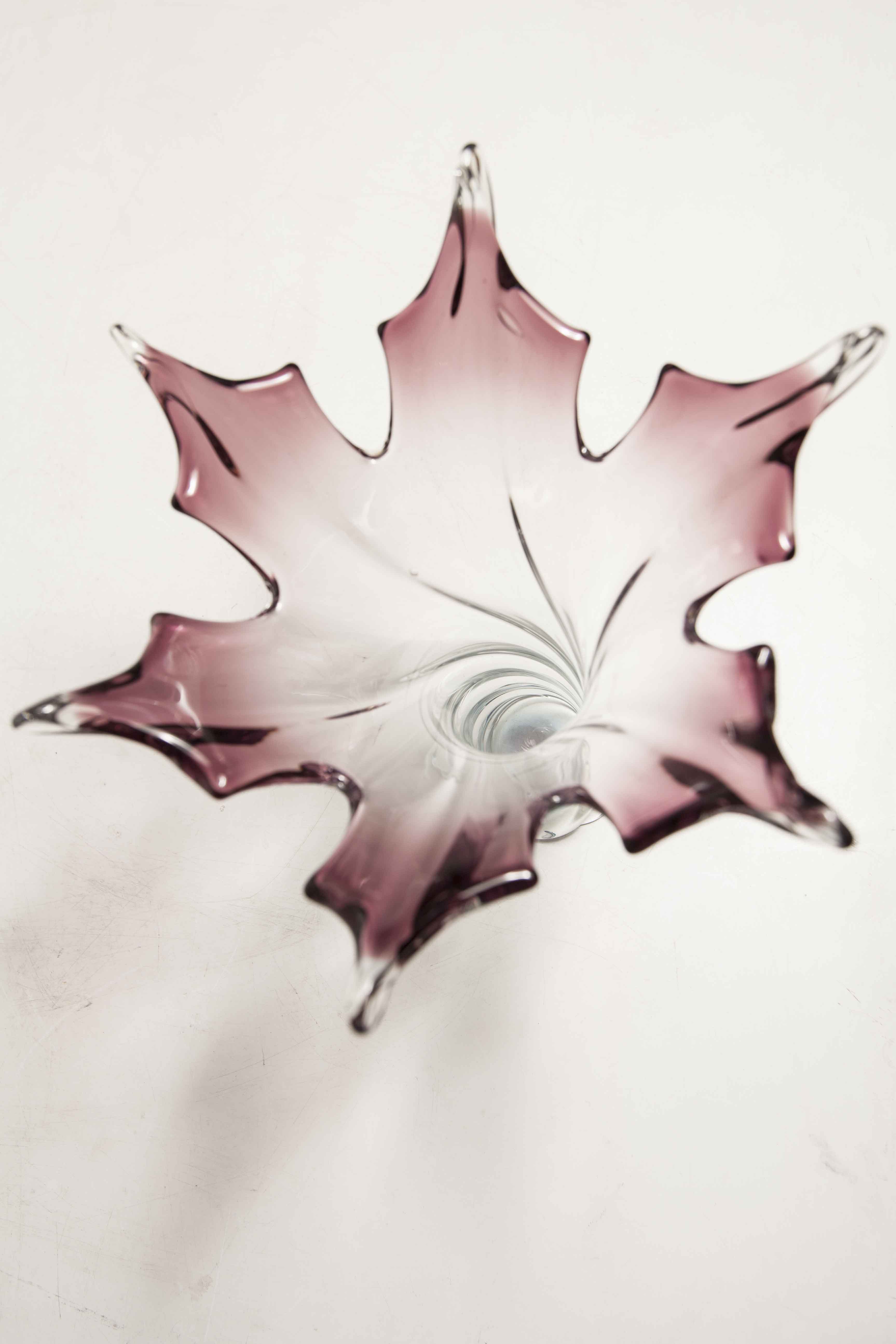 Vase in Murano glass by Fratelli Toso H 27.5cm