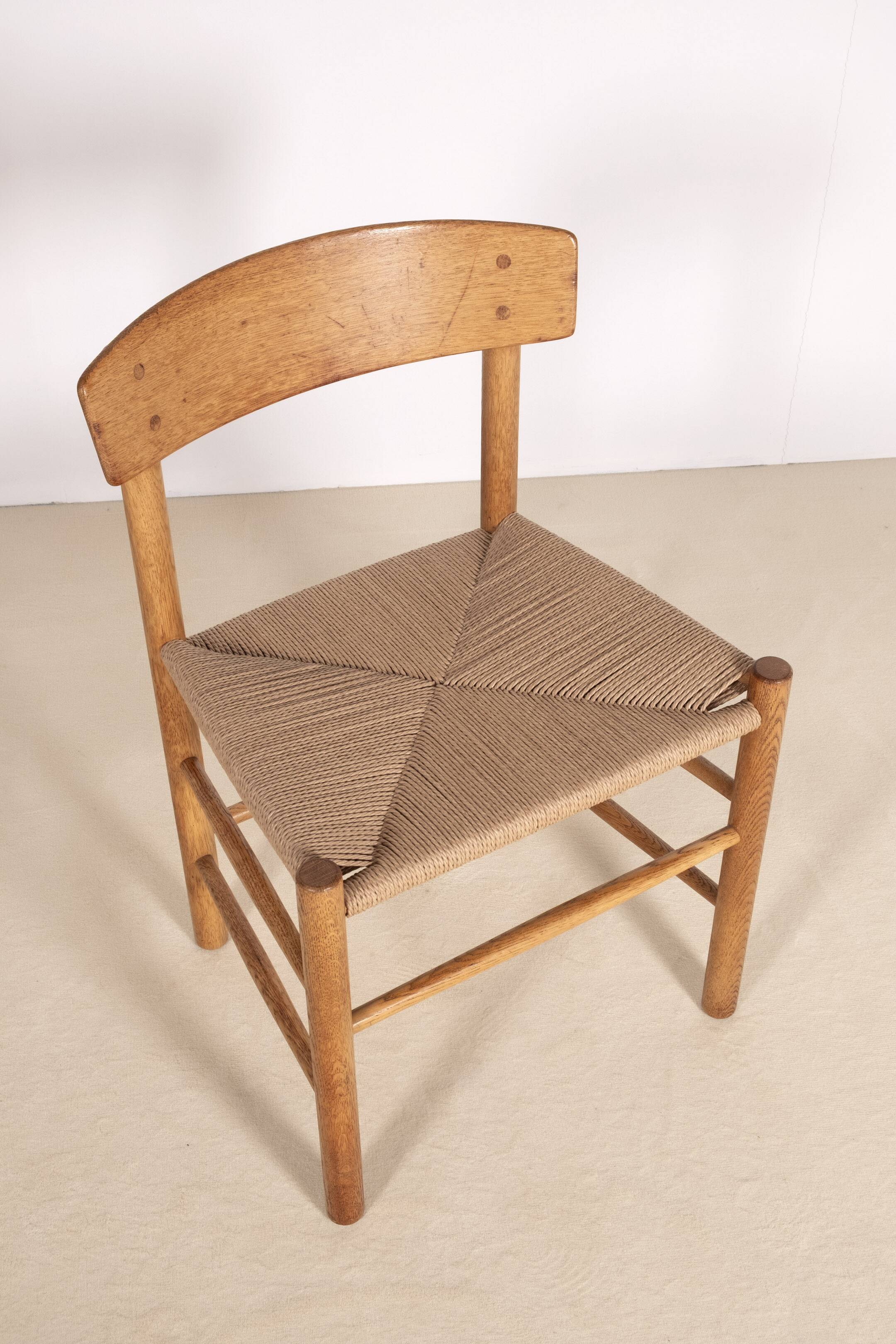 6x Børge Mogensen J39 in Oak, 1980s FDB Møbler, Denmark