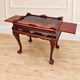 Antique walnut side table / tea table with drawer, shelves