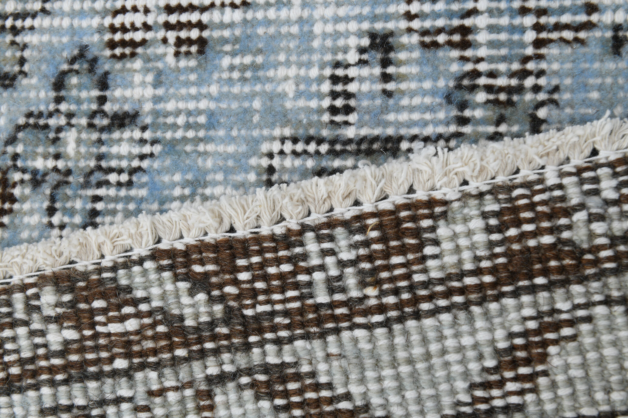 5x8 faded blue handmade turkish rug 260x150cm