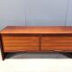 Rosewood Credenza With Vertical Tambour Doors by Dyrlund, 1960s