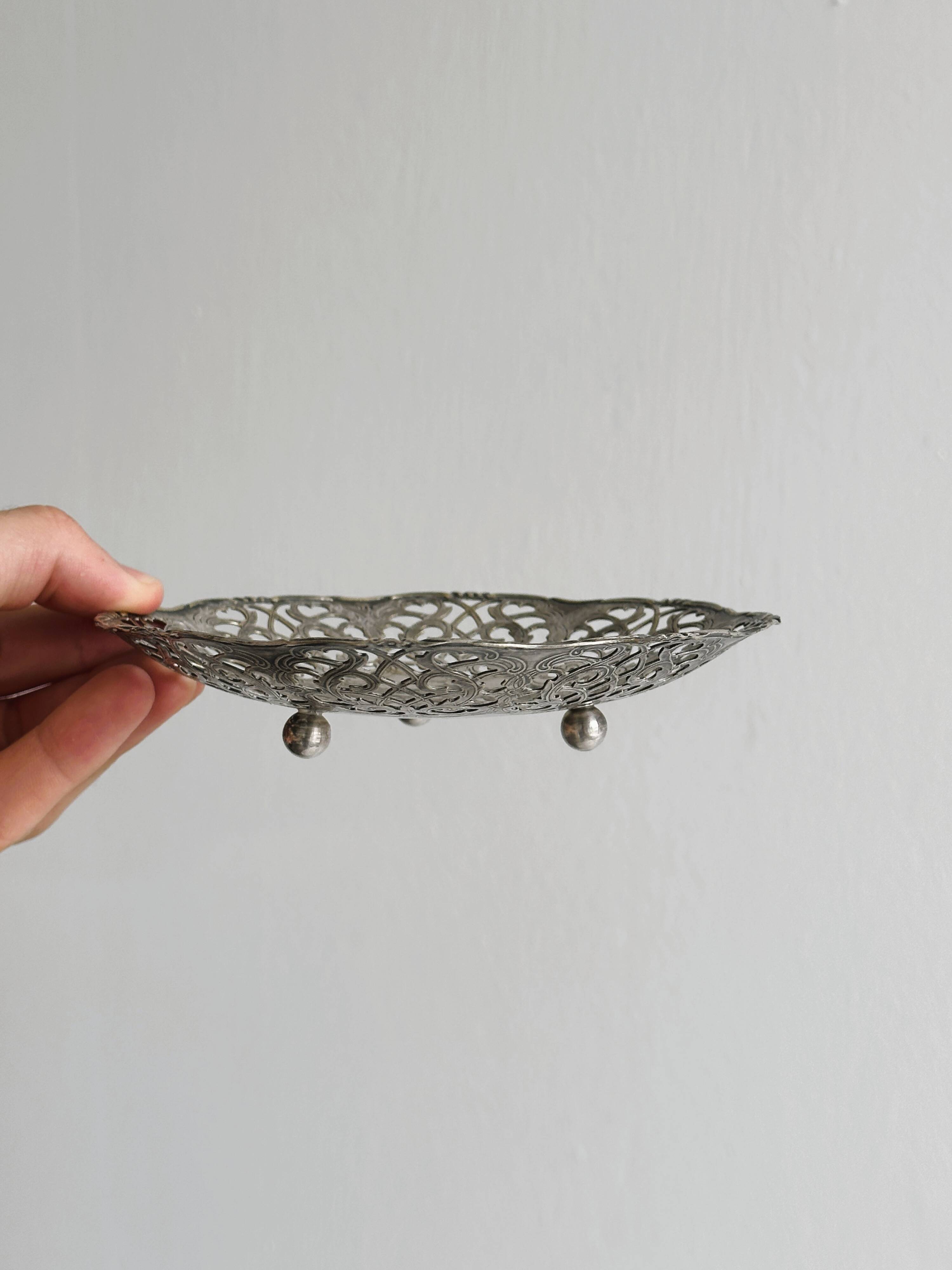 Small bowl in old openwork metal