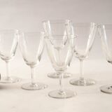Set of 6 chiseled glasses, 2 sizes