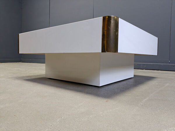 Table basse vintage attribuée à Willy Rizzo, années 1970