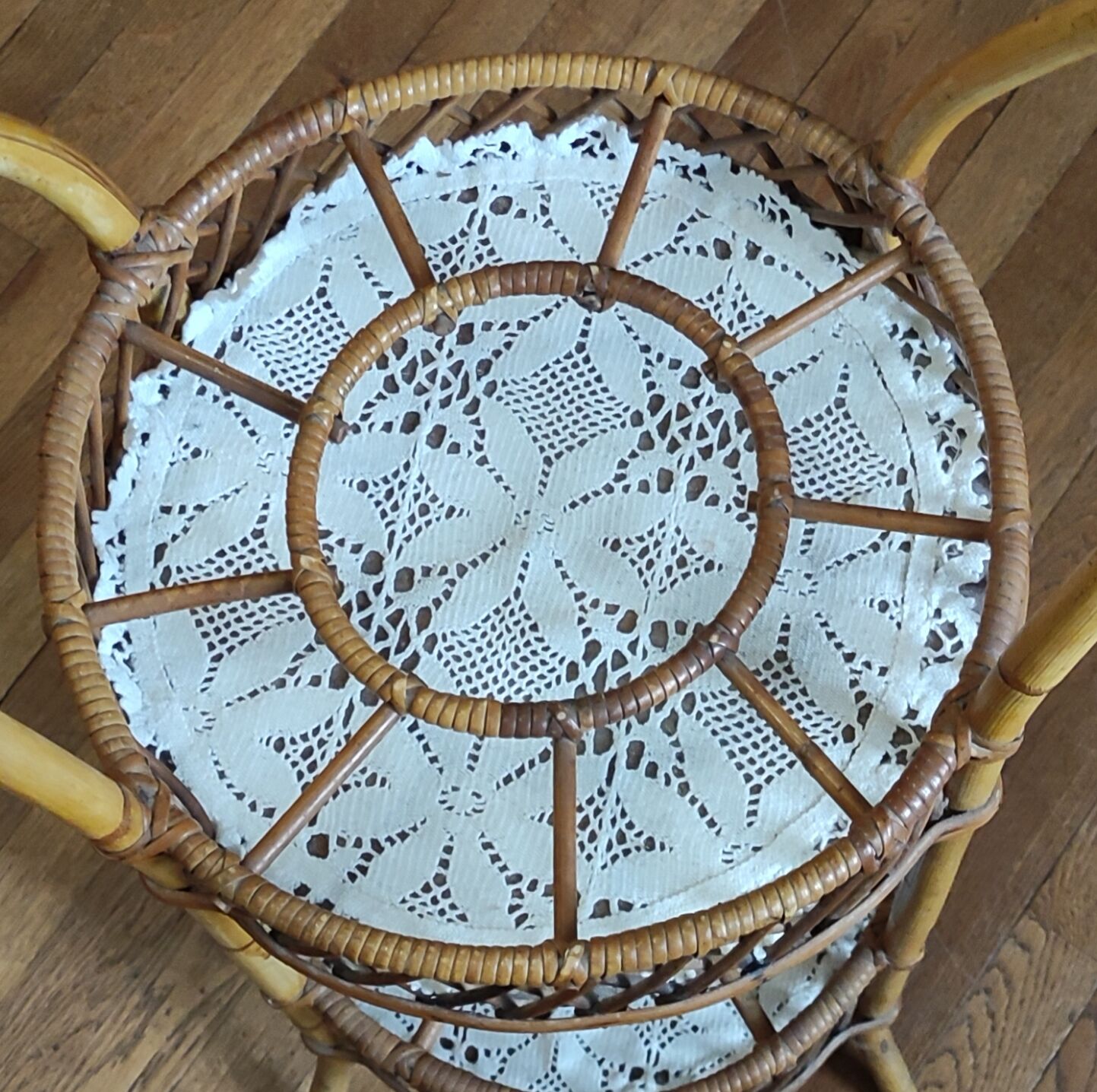 Rattan serving table