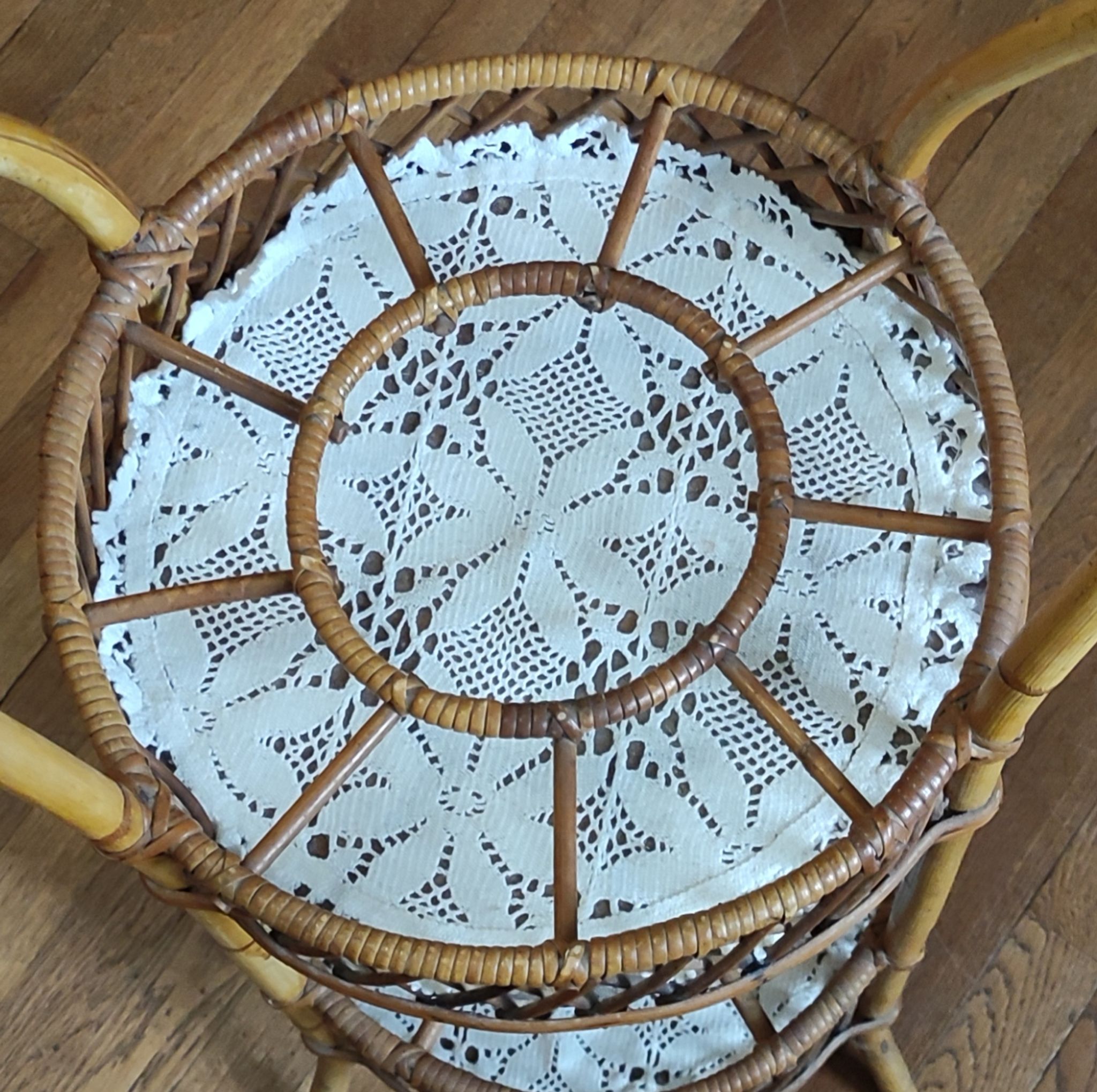 Rattan serving table
