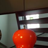 Suspension 1970 opaline orange et laiton