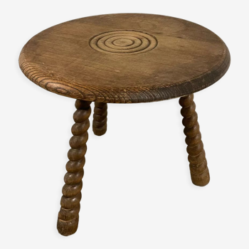 Table d’appoint en bois pied bois tourné