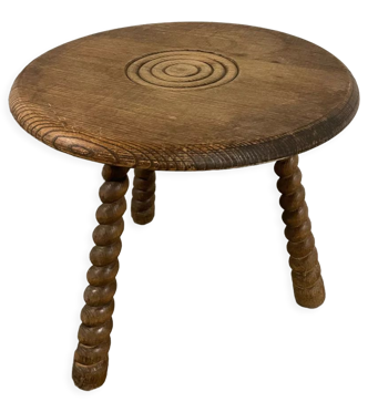 Table d’appoint en bois pied bois tourné