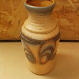 Ancien vase céramique beige gris brun w. germany vintage