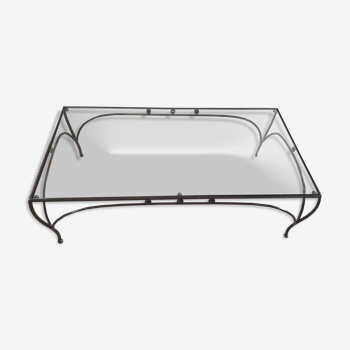 Wrought iron coffee tabl glass tray