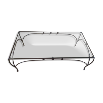 Wrought iron coffee tabl glass tray