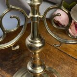 Candlestick, four-light brass candelabra
