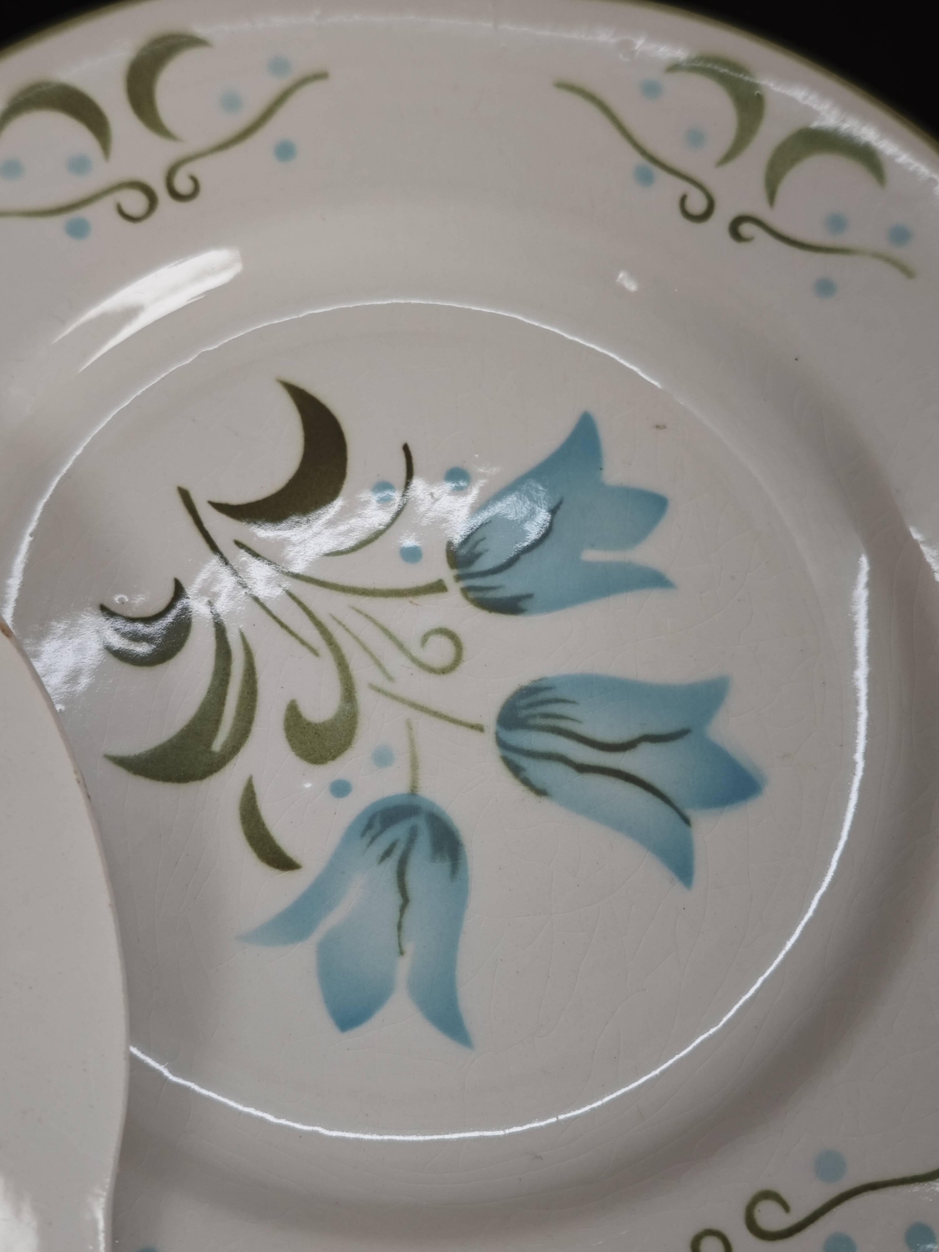 9 assiettes à desserts floral vintage peintes main Badonvillers