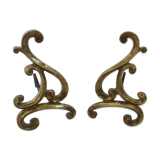 Pair of large art nouveau bronze chenets