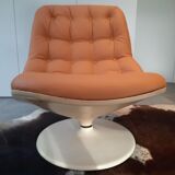 Armchair and ottoman in sky color whyskey by georges-charles van rijck by beaufort in 1970