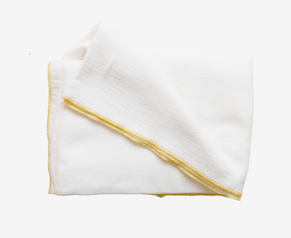 Nappe en gaze de coton upcyclée blanche