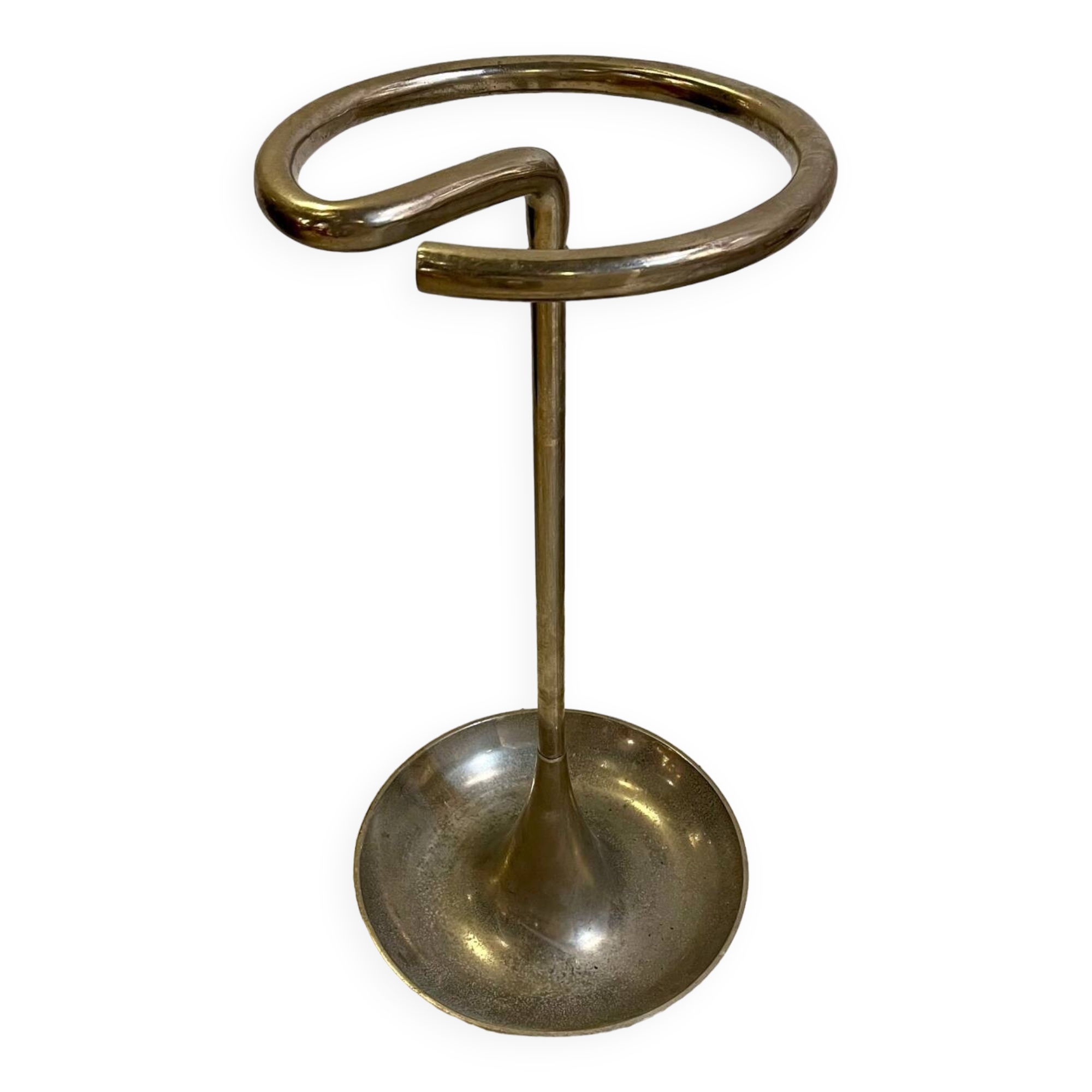 Modernist umbrella stand in chrome tube