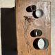 Coffee table in blond teak quadripod