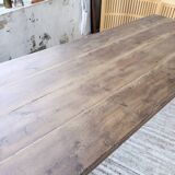 XL farmhouse table in solid oak, brutalist style, 20th century.