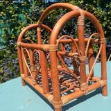 Vintage rattan magazine rack – Natural and retro elegance