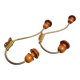 Pair of antique wooden and metal coat hooks