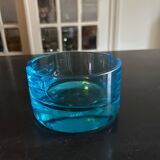 cendrier en verre turquoise 1970