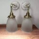 Pair of ribbed glass wall sconces