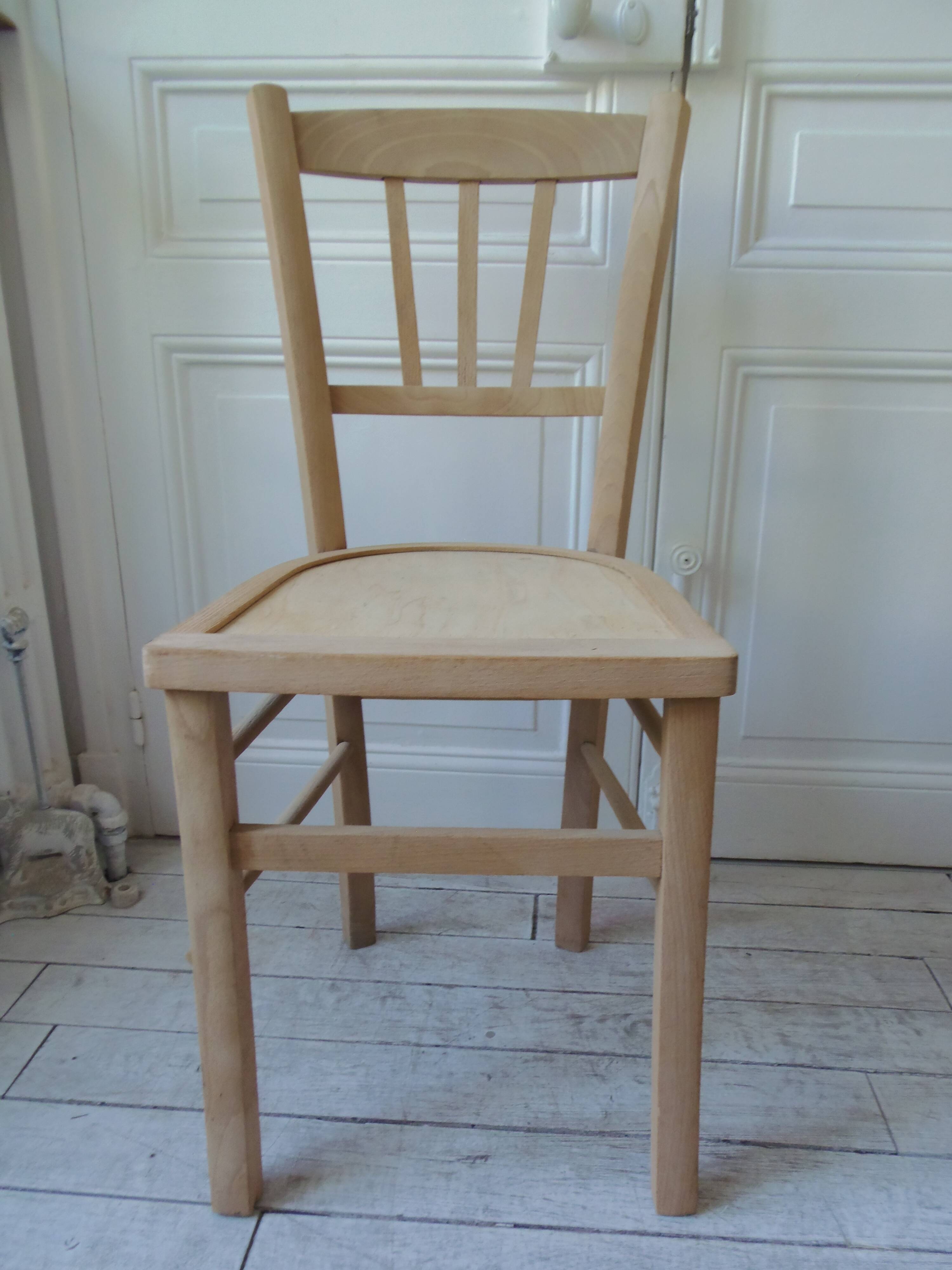 4 vintage bistro chairs in waxed beech.