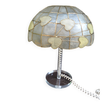 Mother-of-pearl and plexiglass lamp from the 70s.