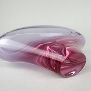 1960s Art Glass Bowl by Glass Designer Miloslav Klinger, Czechoslovakia