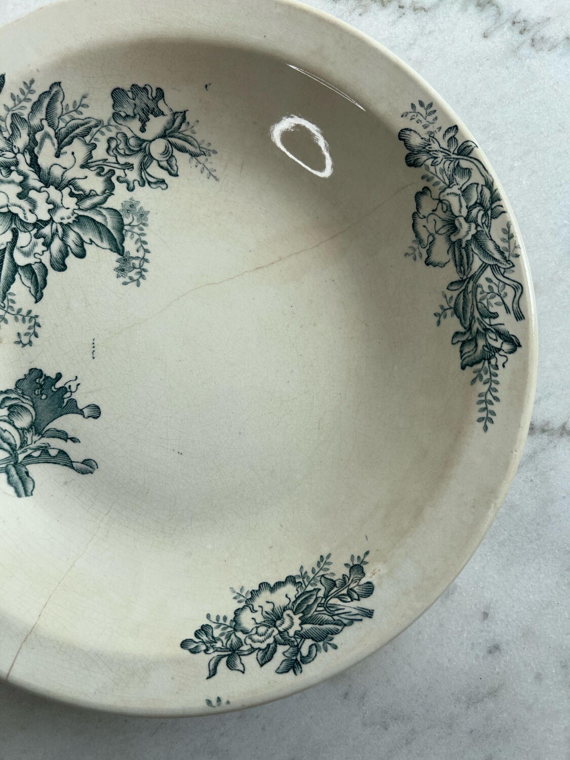 Large salad bowl with floral decoration Givor