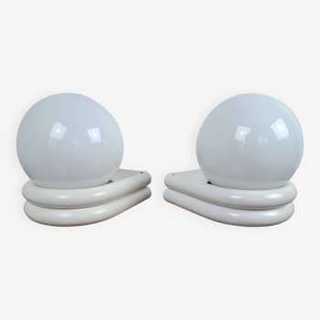 Pair of space age 80s Decotec wall lights