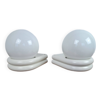 Pair of space age 80s Decotec wall lights