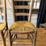 Lot of 6 straw chairs from the end of the 19th century