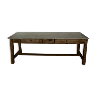 Wood and marble farm table