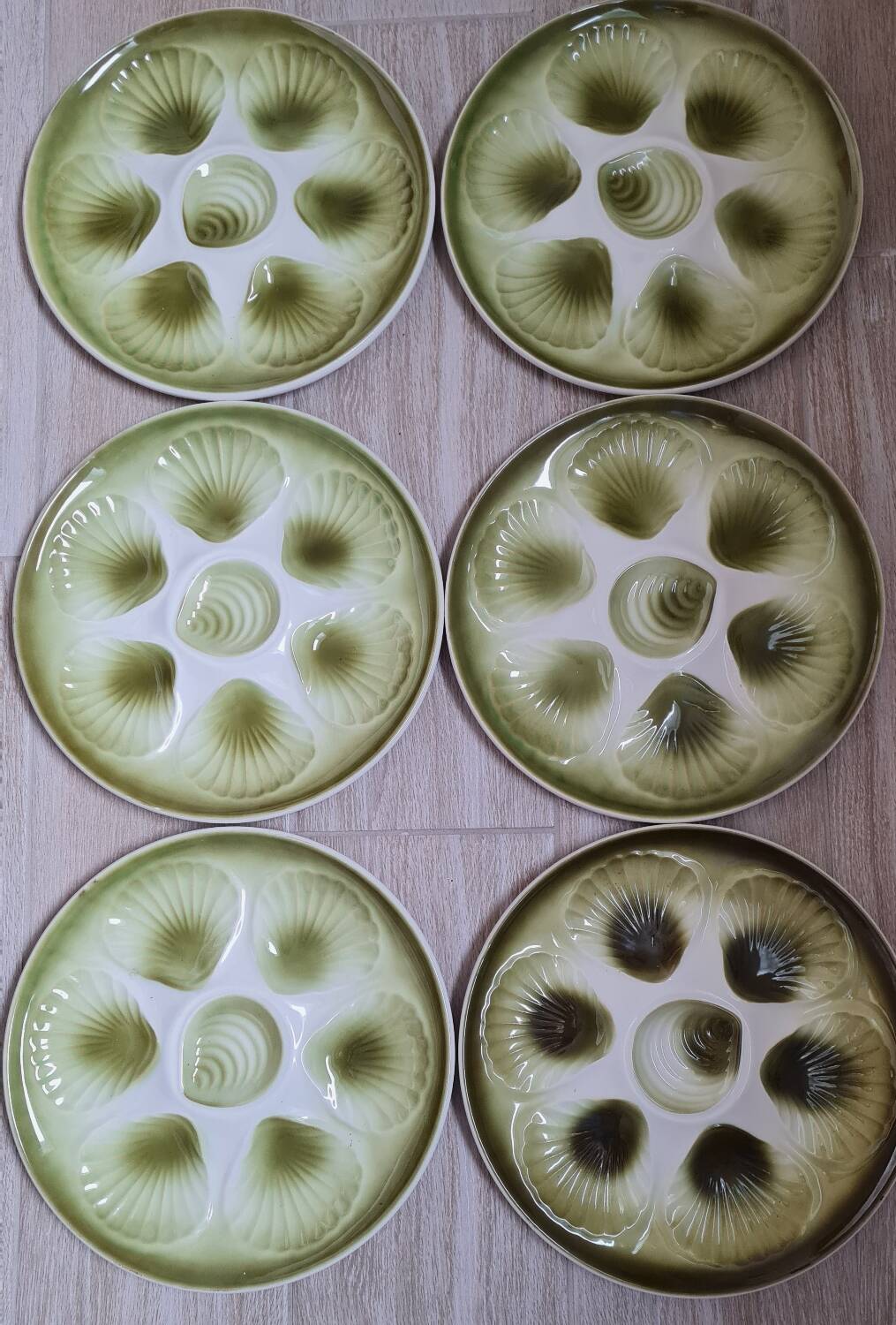 6 oyster plates 60'